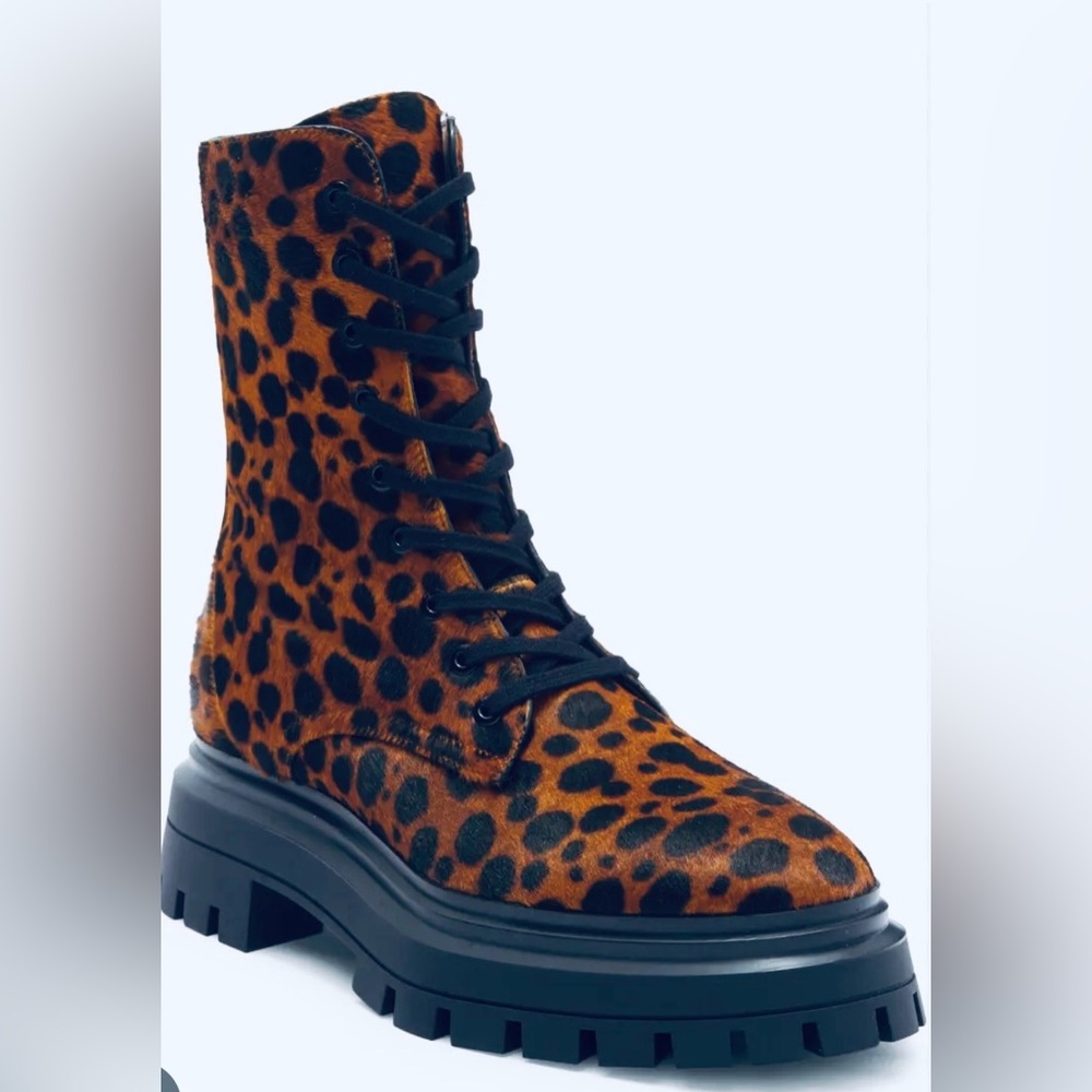 Stuart Weitzman Bedford Calf Hair Combat Booties